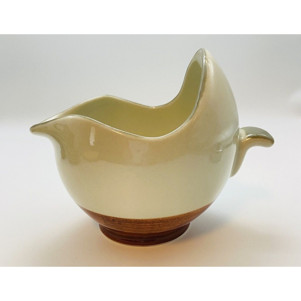 Winfield Pottery Gabriel Pasadena Gravy Sauce Bowl With Handle Beige and Rust